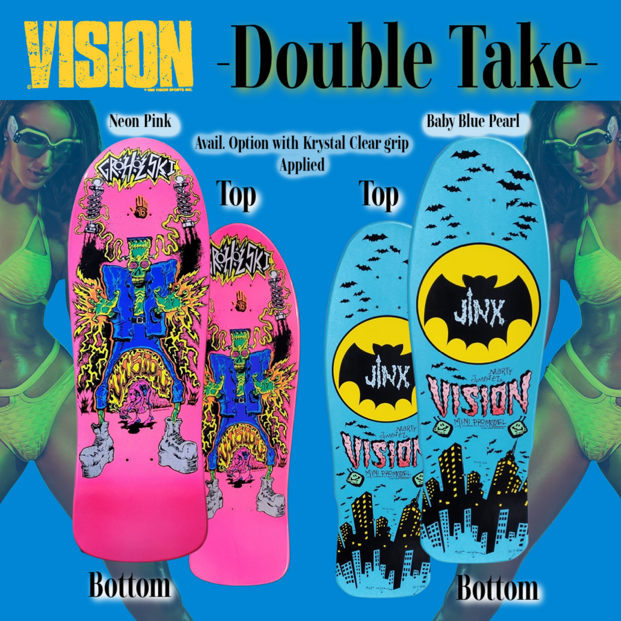 Vision Groholski Frankenstein "Double Take" Gripped Pink 10.25" Skateboard Deck