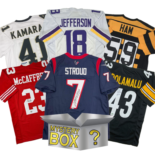 Autographed/Signed Football SILVER Series 3 Jersey Mystery Box with PSA JSA or Beckett COA