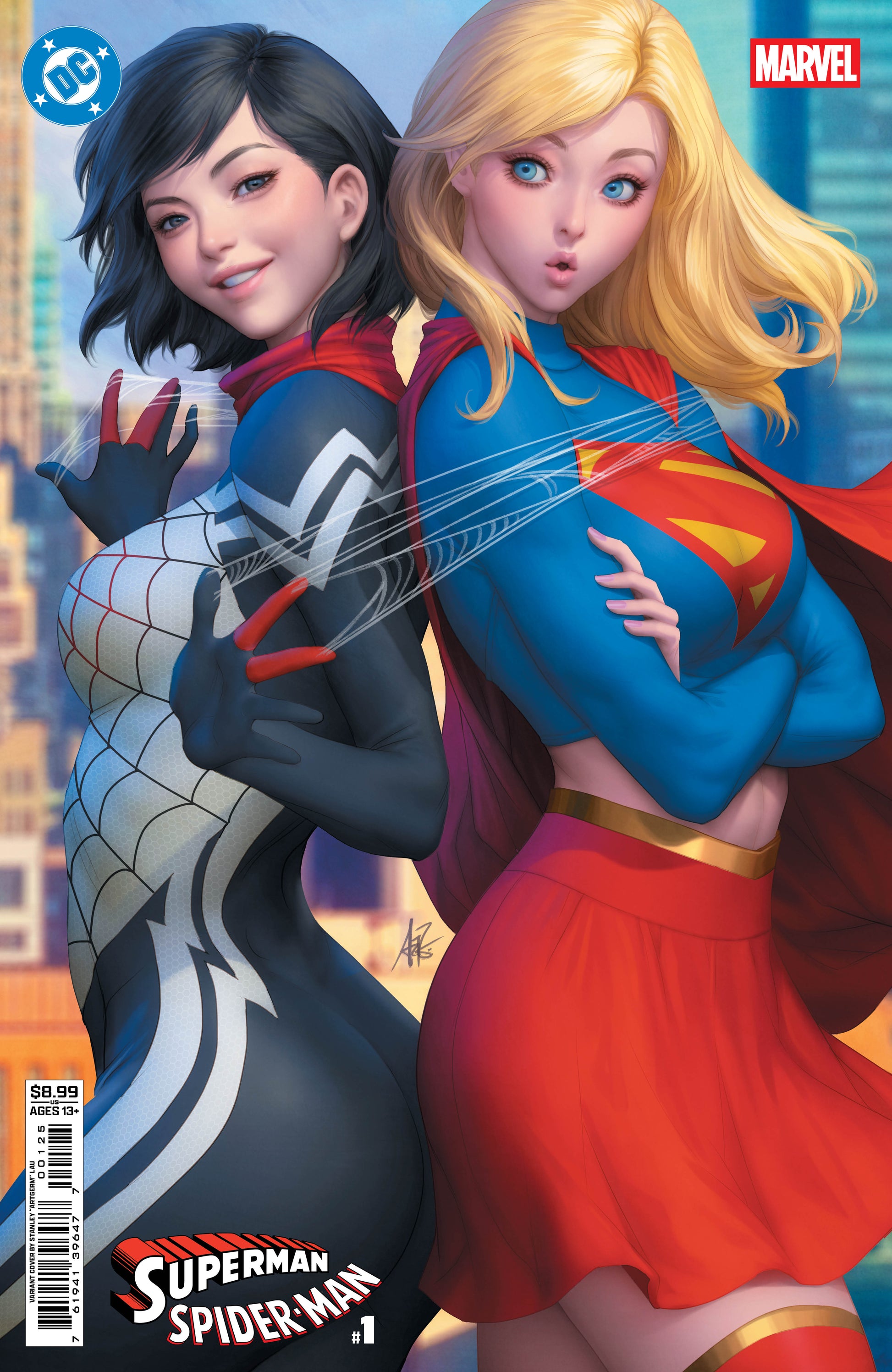 Dc Marvel Superman Spider-Man #1 (One Shot) M Stanley Artgerm Lau Supergirl & Silk (03/25/2026) Dc - Golden Apple Comics