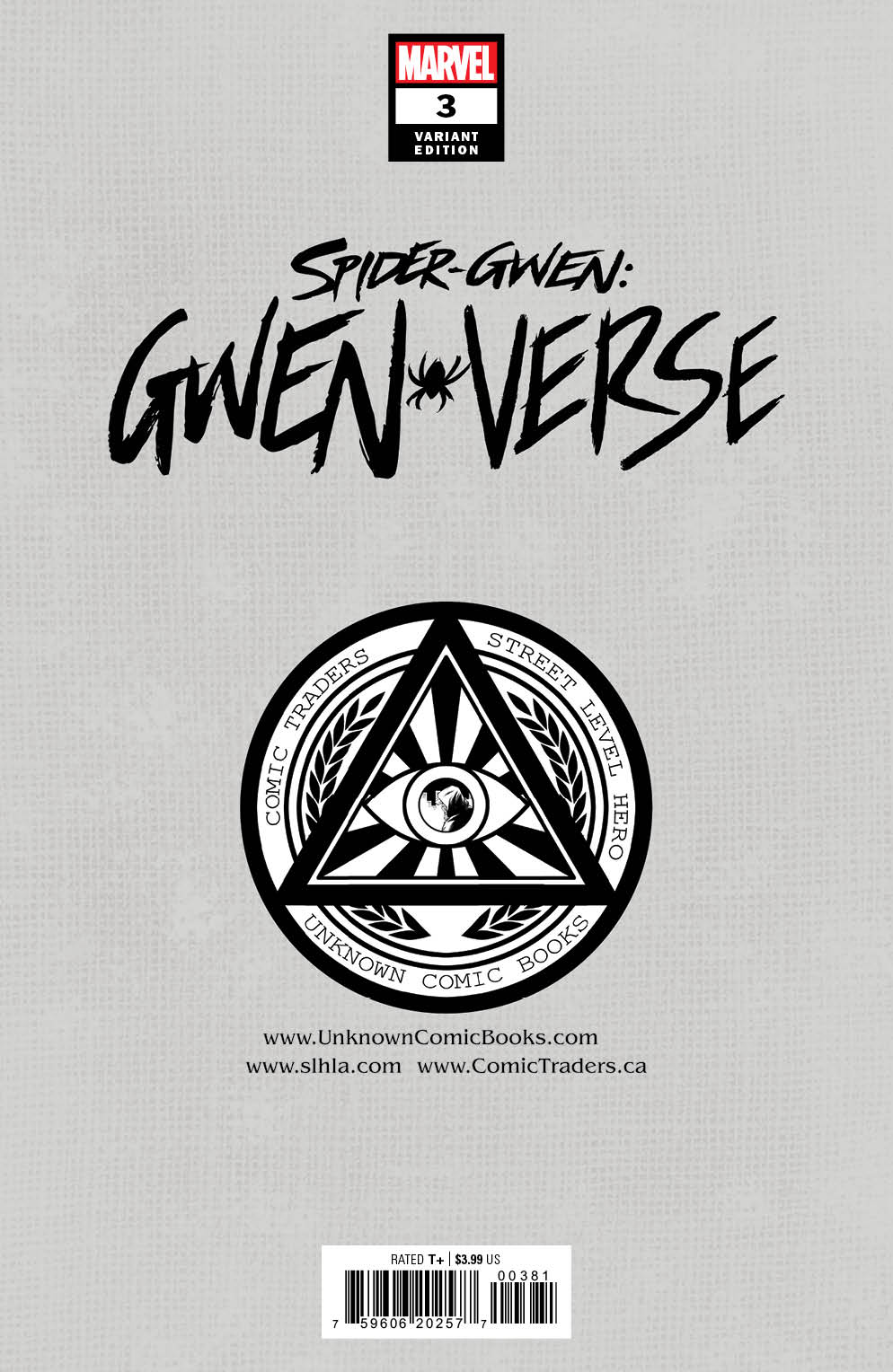 Spider-Gwen: Gwenverse #3 Unknown Comics Sway Exclusive Var (06/15/2022) - Golden Apple Comics