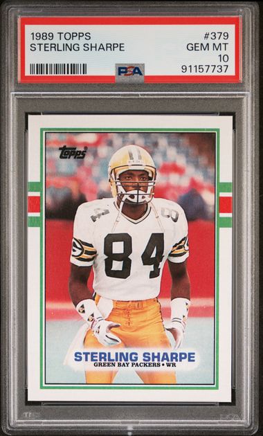 Graded 1989 Topps Sterling Sharpe #379 Rookie RC Football Card PSA 10 Gem Mint - Golden Apple Comics