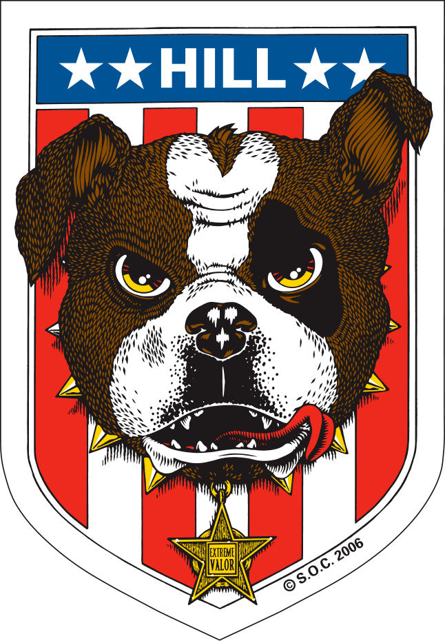 Powell Peralta Frankie Hill Bulldog 3" x 4.8" Skateboard Sticker