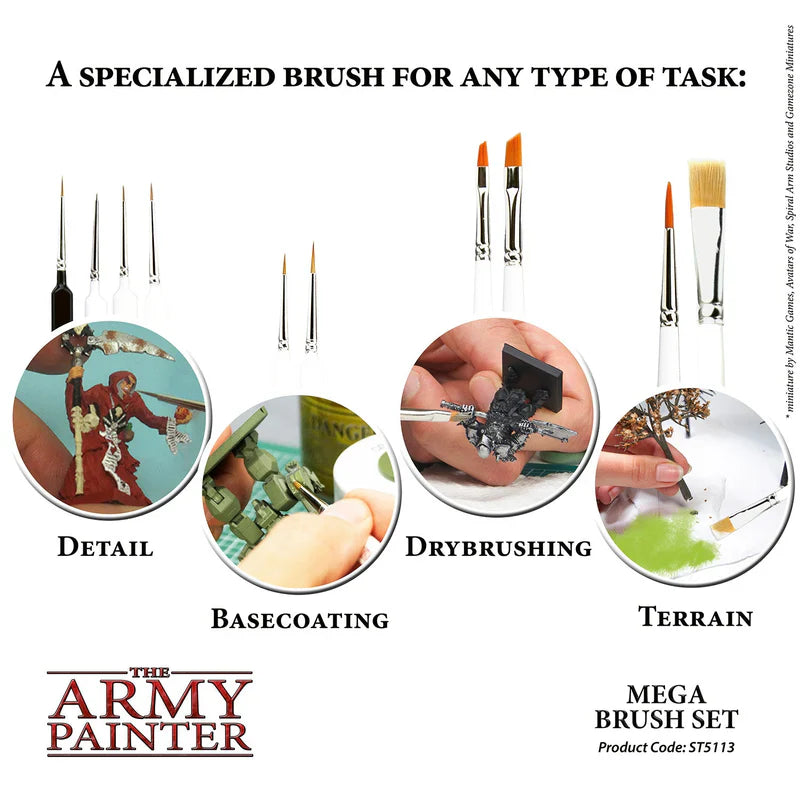 Army Painter Tools: Mega Brush Set - Golden Apple Comics
