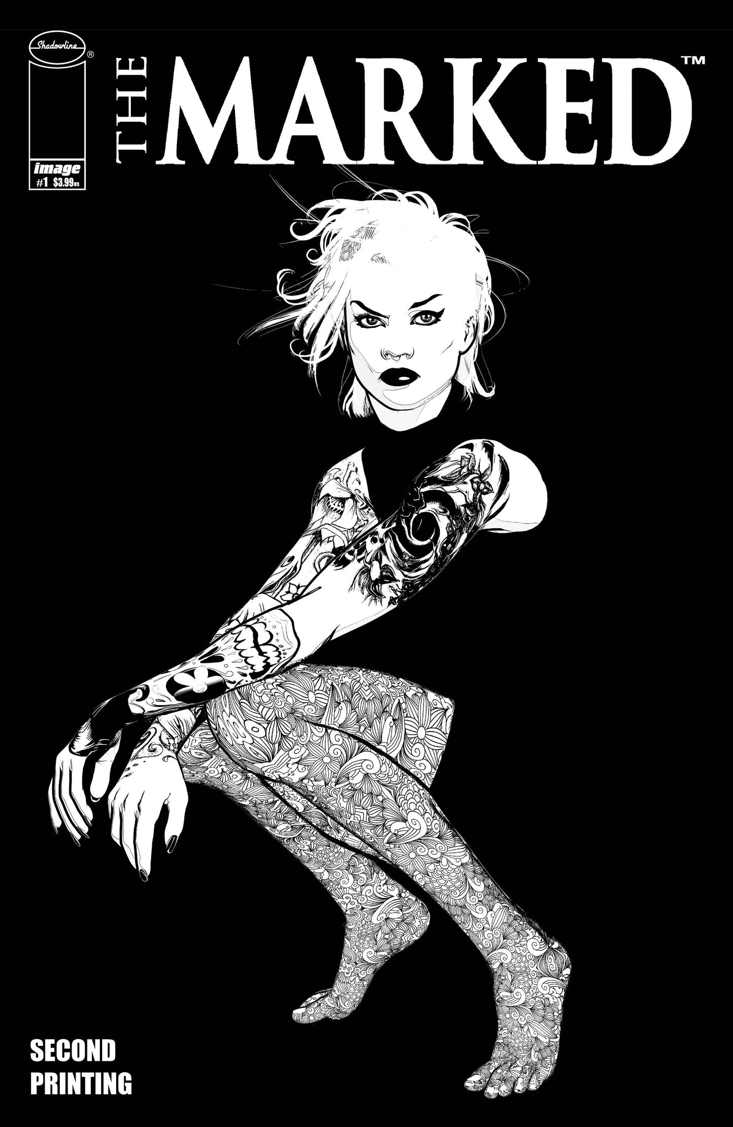 MARKED #1 A Image 2019 NM+ 9.6 Brian Haberlin GGA Tattoo B&W Negative - Golden Apple Comics
