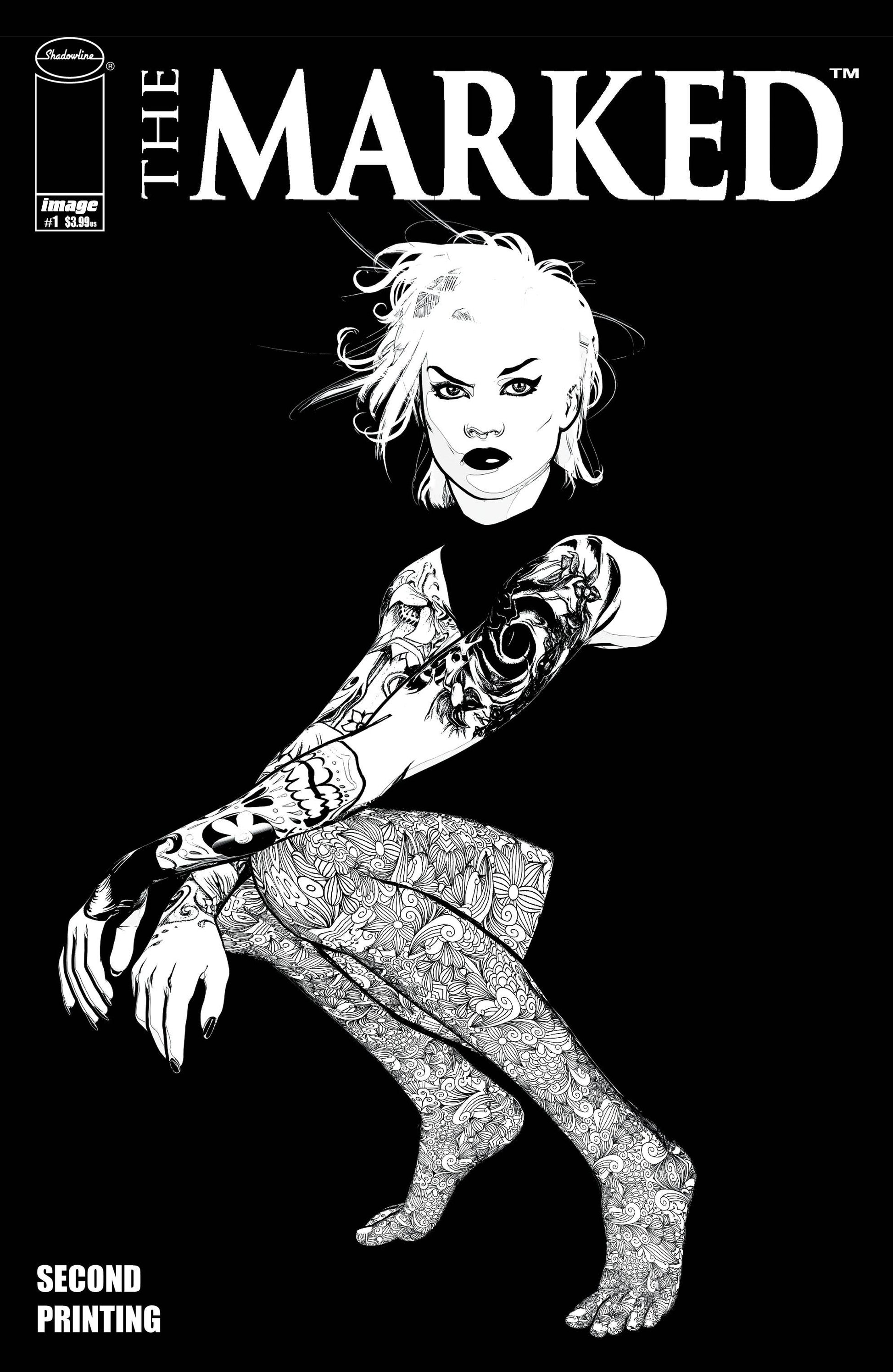 MARKED #1 A Image 2019 NM+ 9.6 Brian Haberlin GGA Tattoo B&W Negative - Golden Apple Comics