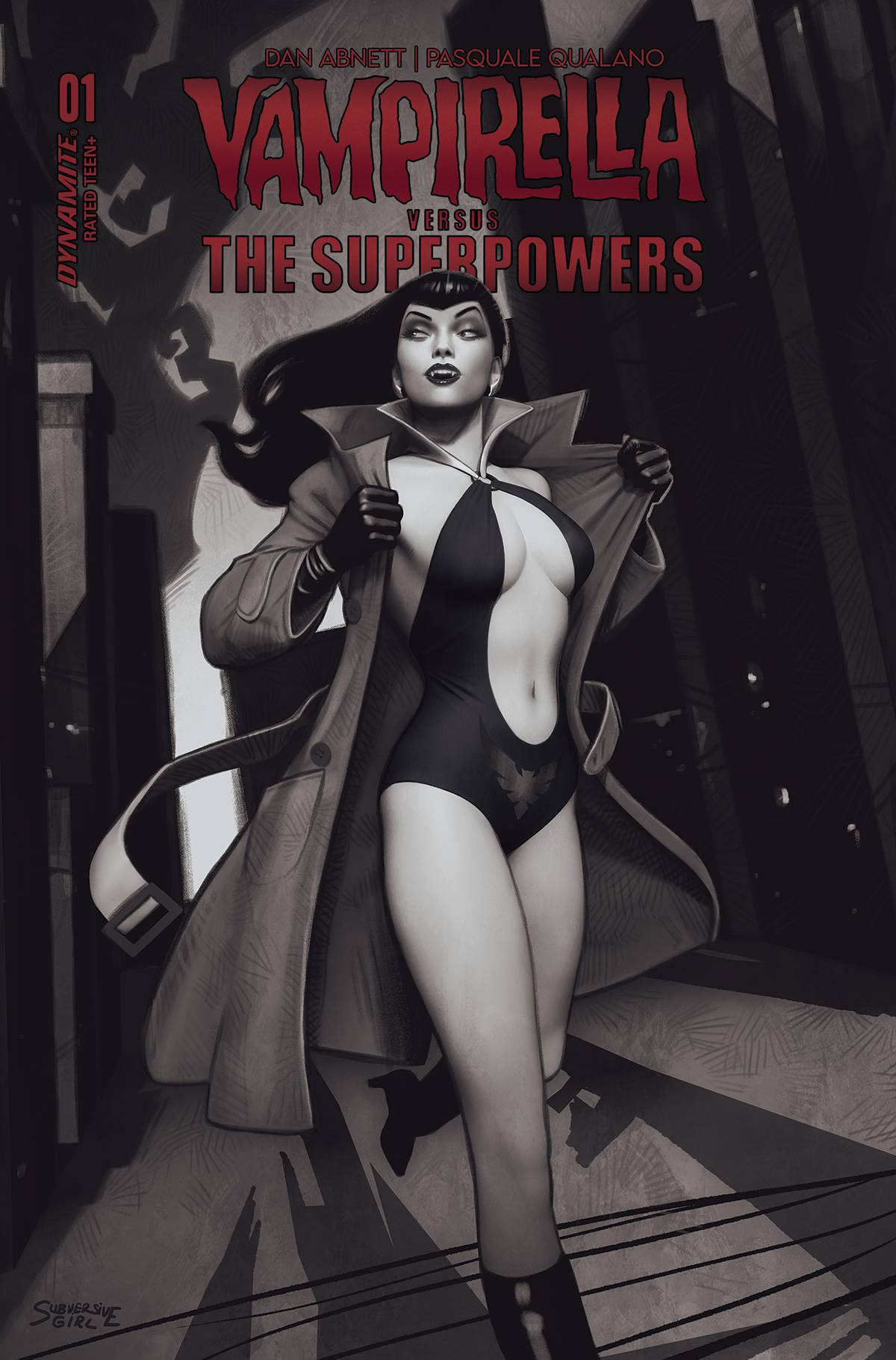 Vampirella Vs Superpowers #1 K 1:15 Rebeca Puebla B&W Variant (05/24/2023) Dynamite