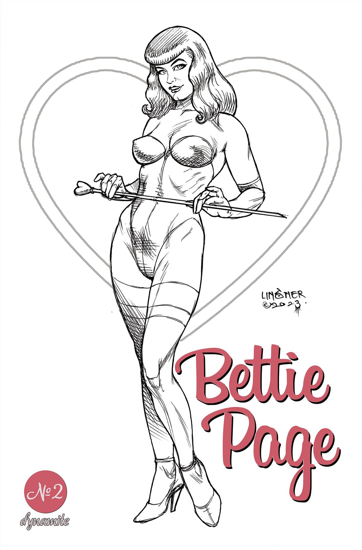 Bettie Page #2 F 1:10 Joseph Michael Linsner Line Art Variant (07/12/2023) Dynamite