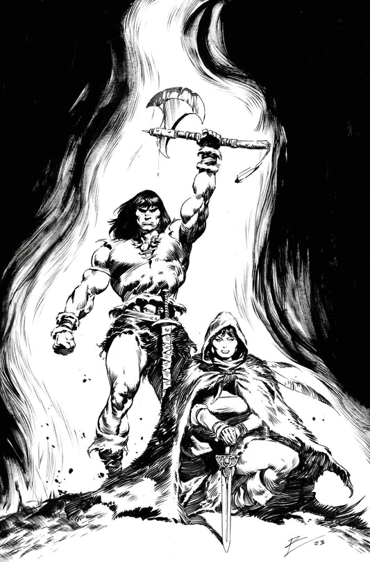 Conan Barbarian #2 G 1:10 Roberto De La Torre B&W Inks Virgin (08/30/2023)Titan