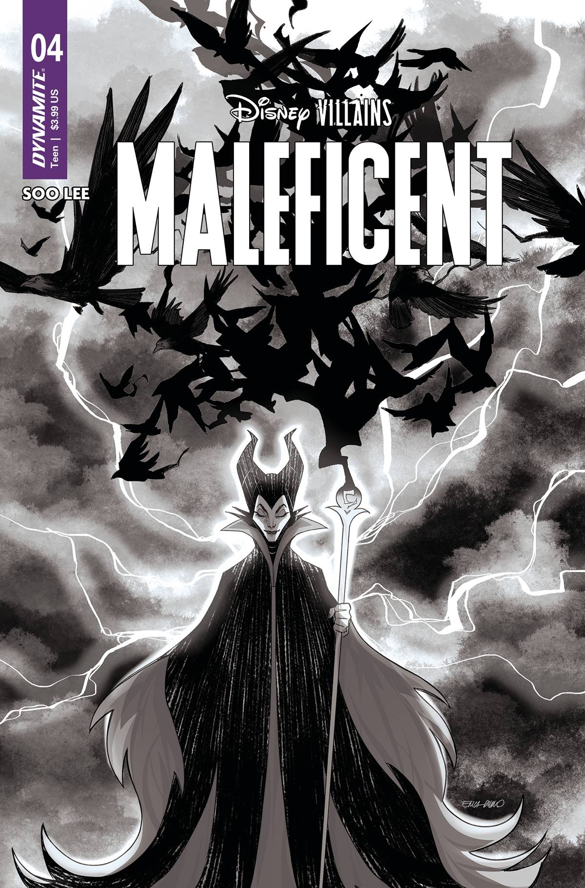 Disney Villains Maleficent #4 S 1:7 Foc Erica Durso B&W Variant (08/16/2023) Dynamite