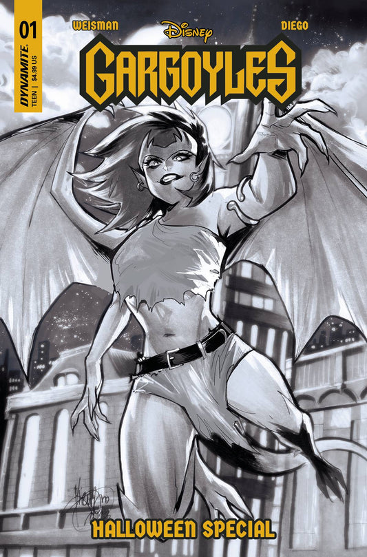 Gargoyles Halloween Sp #1 G 1:7 Mirka Andolfo BW Variant (10/18/2023) Dynamite