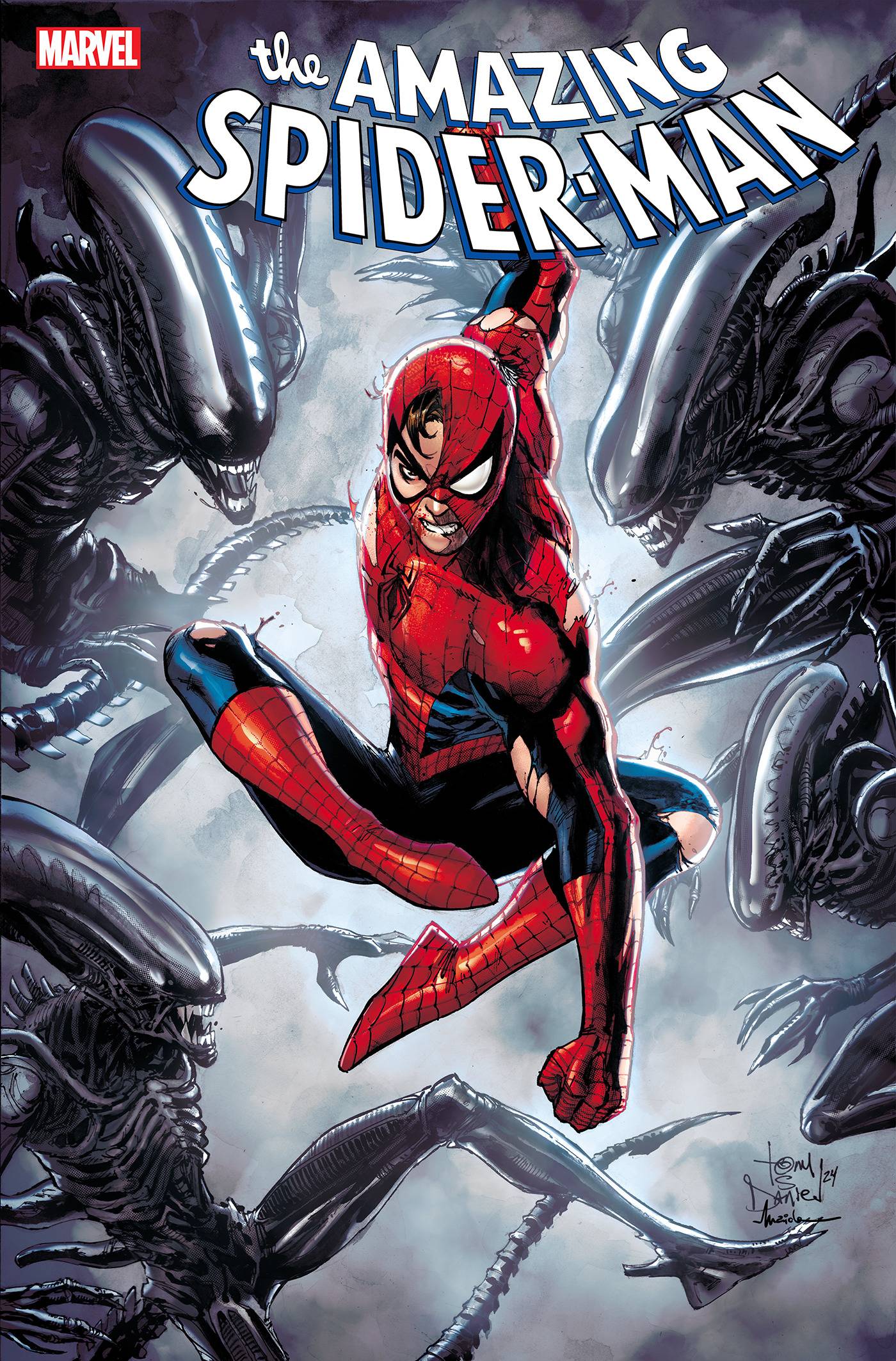 Amazing Spider-Man #53 C Tony Daniel Marvel Vs. Alien Variant (07/10/2024) Marvel