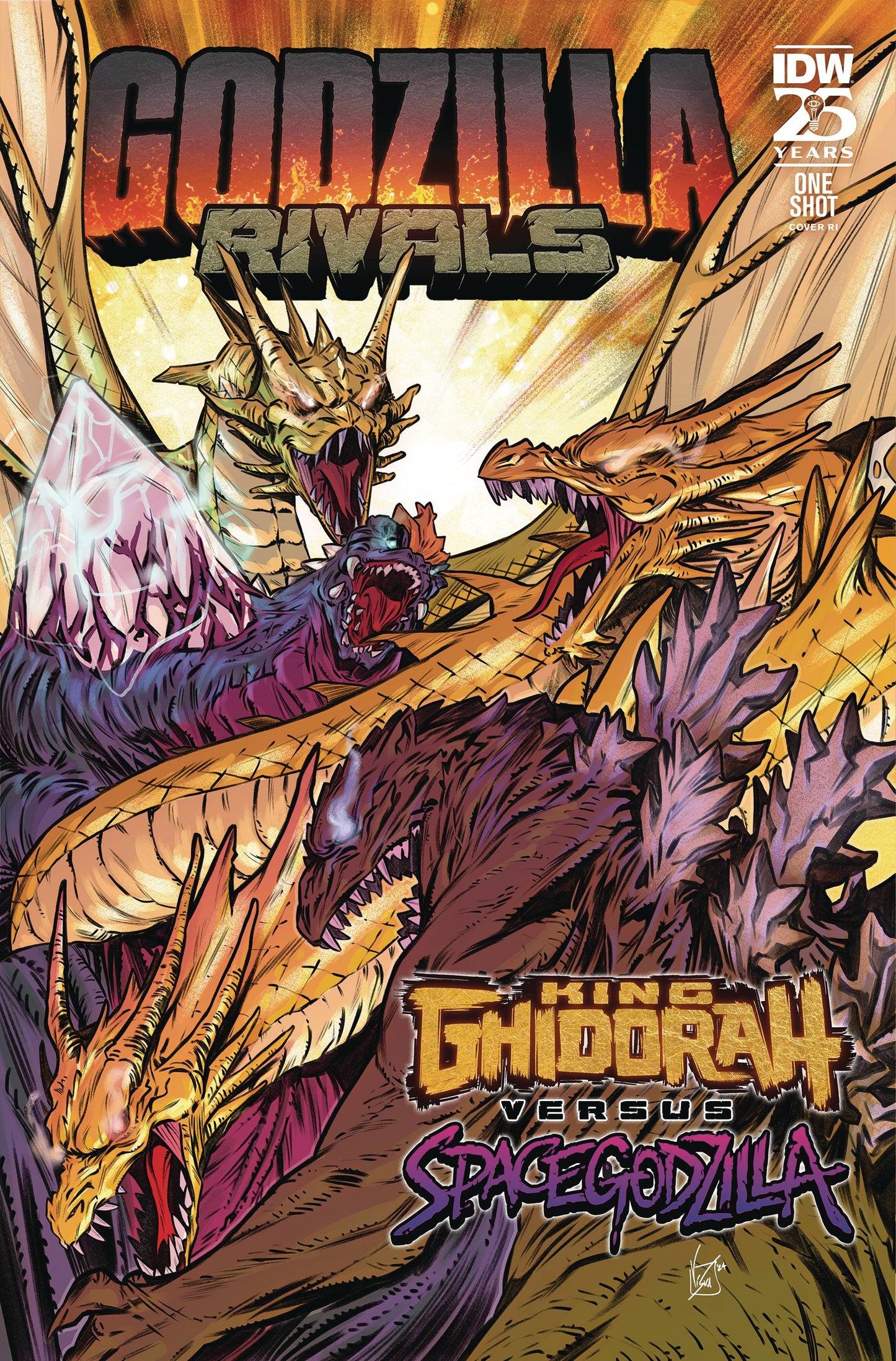 Godzilla Rivals King Ghidorah Vs Spacegodzilla #1 C 1:10 Vincenzo Federici Variant (11/20/2024) Idw