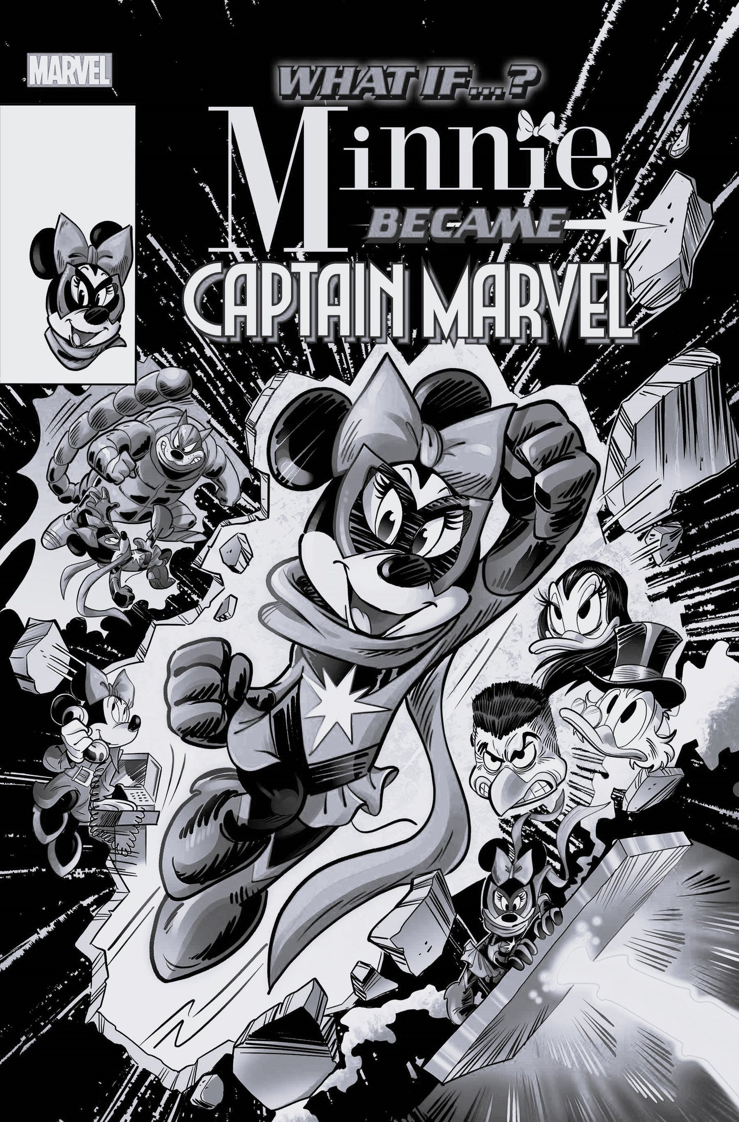 What If Minnie Became Captain Marvel #1 H 1:100 Giada Perissinotto Bw Variant (11/20/2024) Marvel