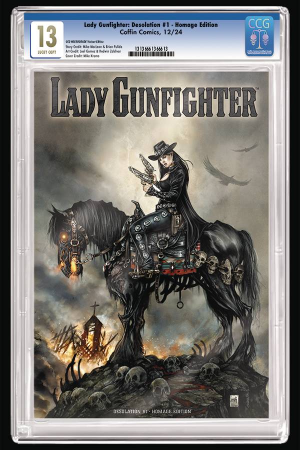 Lady Gunfighter Desolation #1 D Krome Homage Slabbed Ed Variant (02/26/2025) Coffin