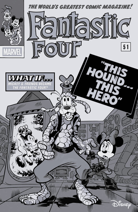 Fantastic Four #29 E 1:100 Paolo Mottura Black And White Disney What If? Fantastic Four Homage Variant (02/26/2025) Marvel