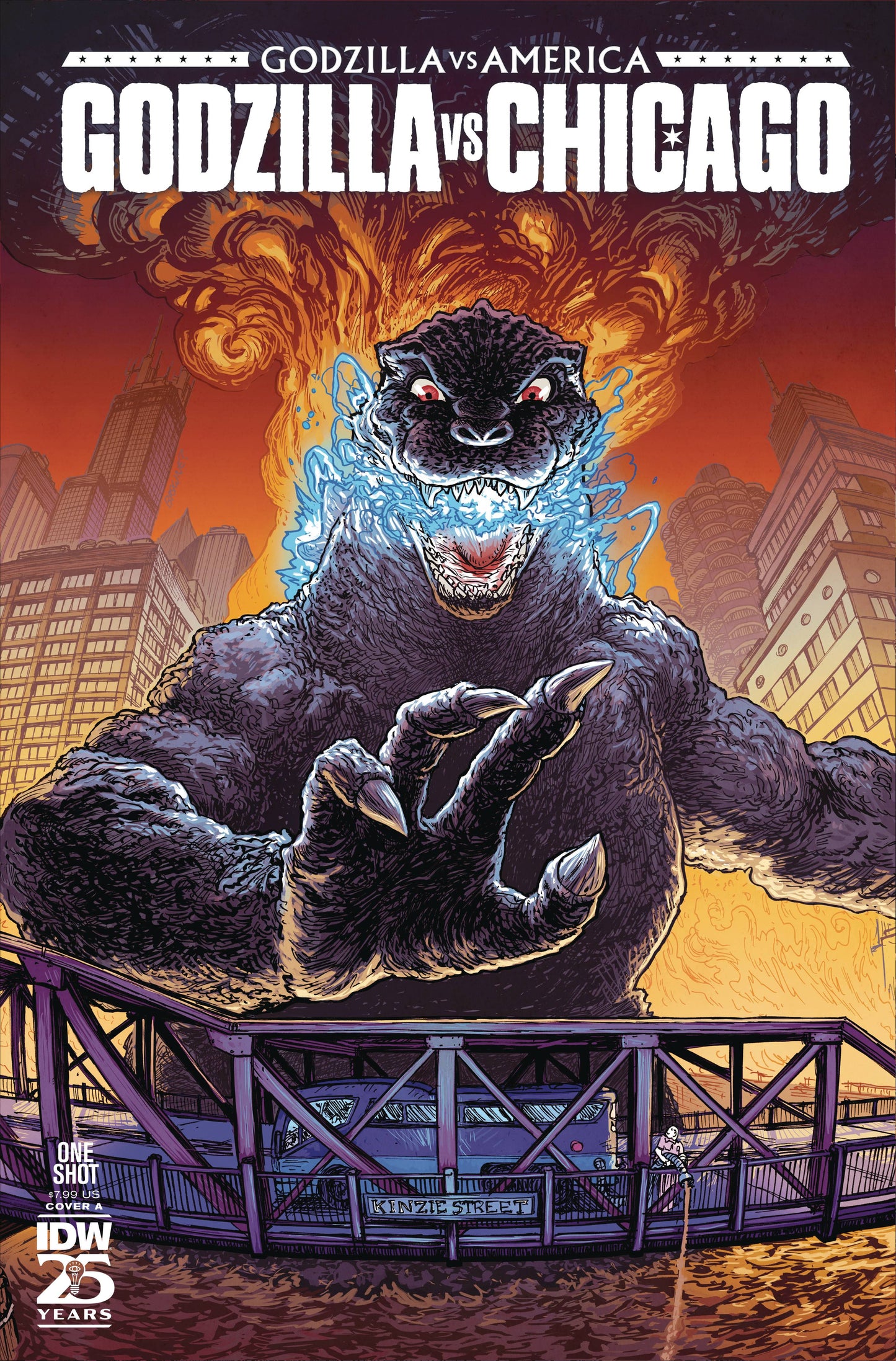 Godzilla Vs. America Chicago A1 Cover Set Of 4 1:10 1:25 (02/26/2025) Idw