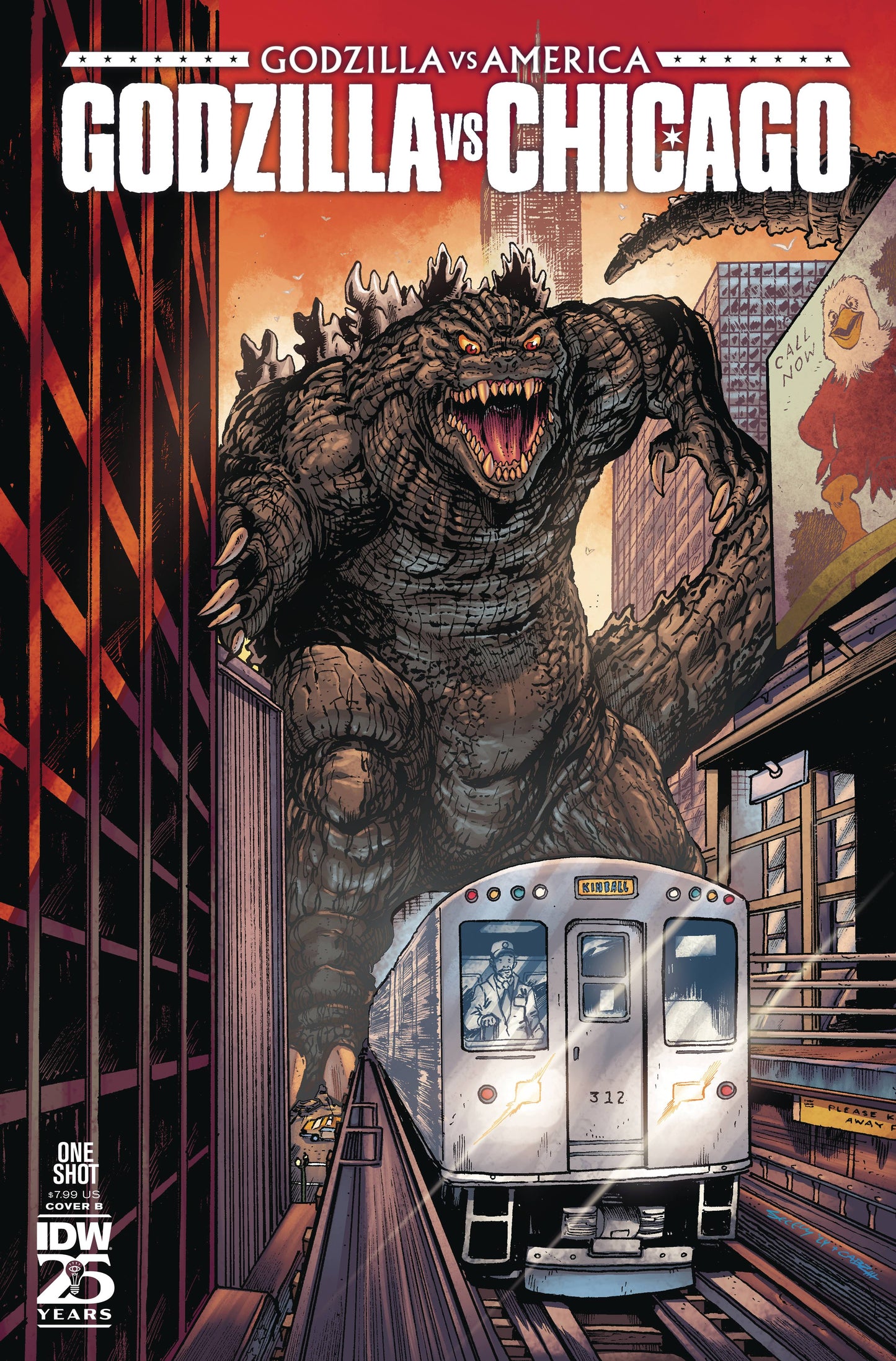 Godzilla Vs. America Chicago A1 Cover Set Of 4 1:10 1:25 (02/26/2025) Idw