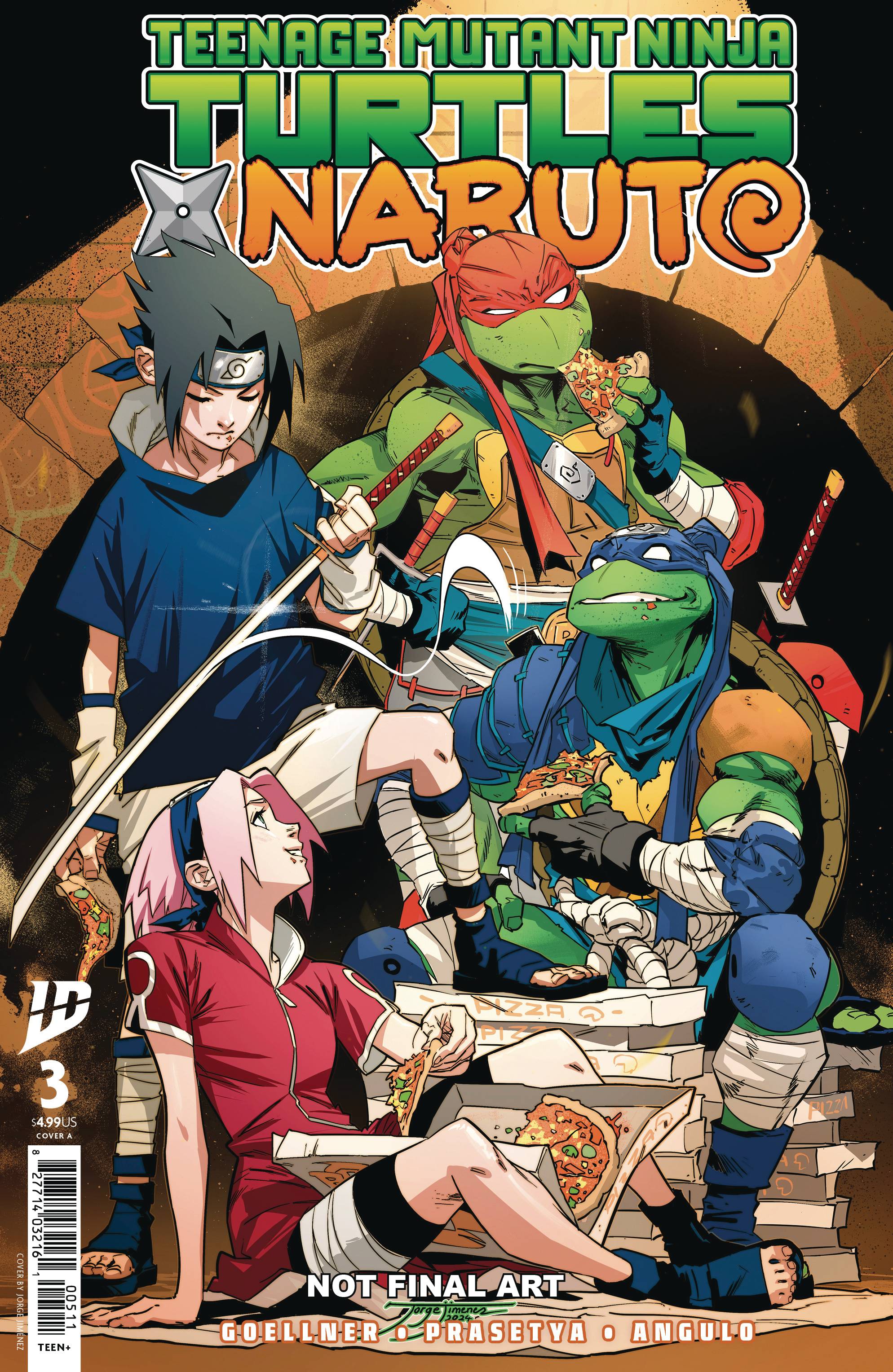 Teenage Mutant Ninja Turtles X Naruto #3 A1 Cover Set Of 8 1
