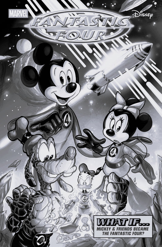 Fantastic Four #30 H 1:100 Ciro Cangialosi B&W Disney What If? Fantastic Fou R Homage Variant [Doom] (03/26/2025) Marvel