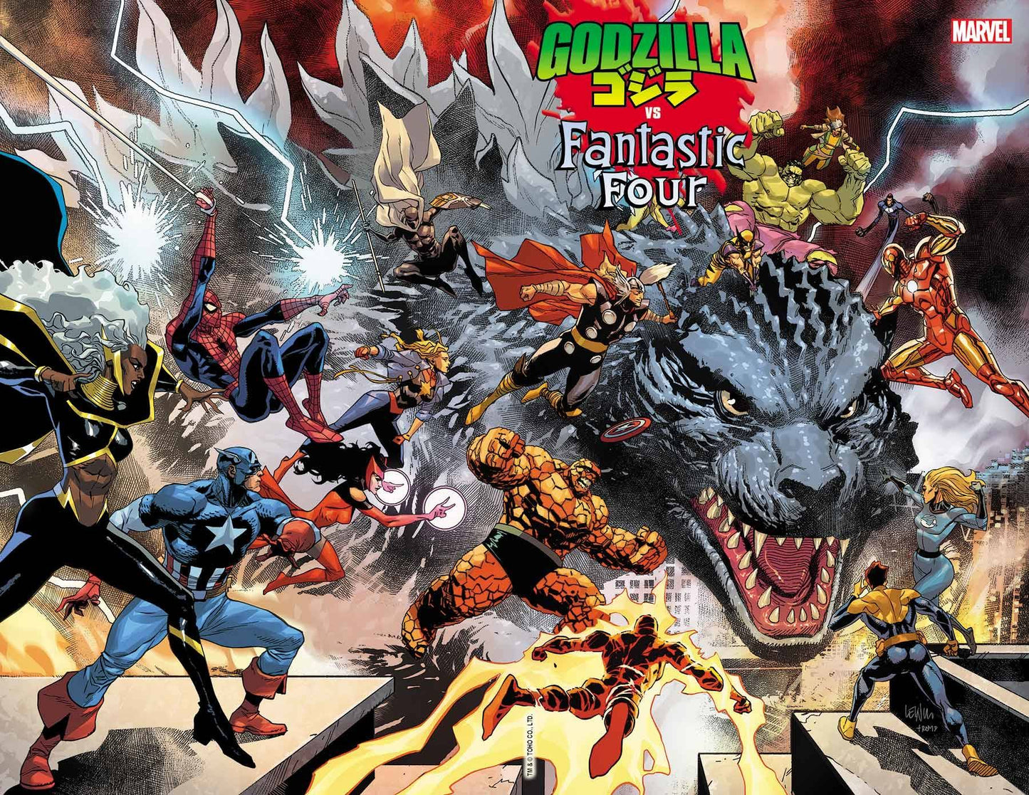 Godzilla Vs. Fantastic Four #1 A1 Cover Set Of 9 1:25 1:100 (03/19/2025) Marvel