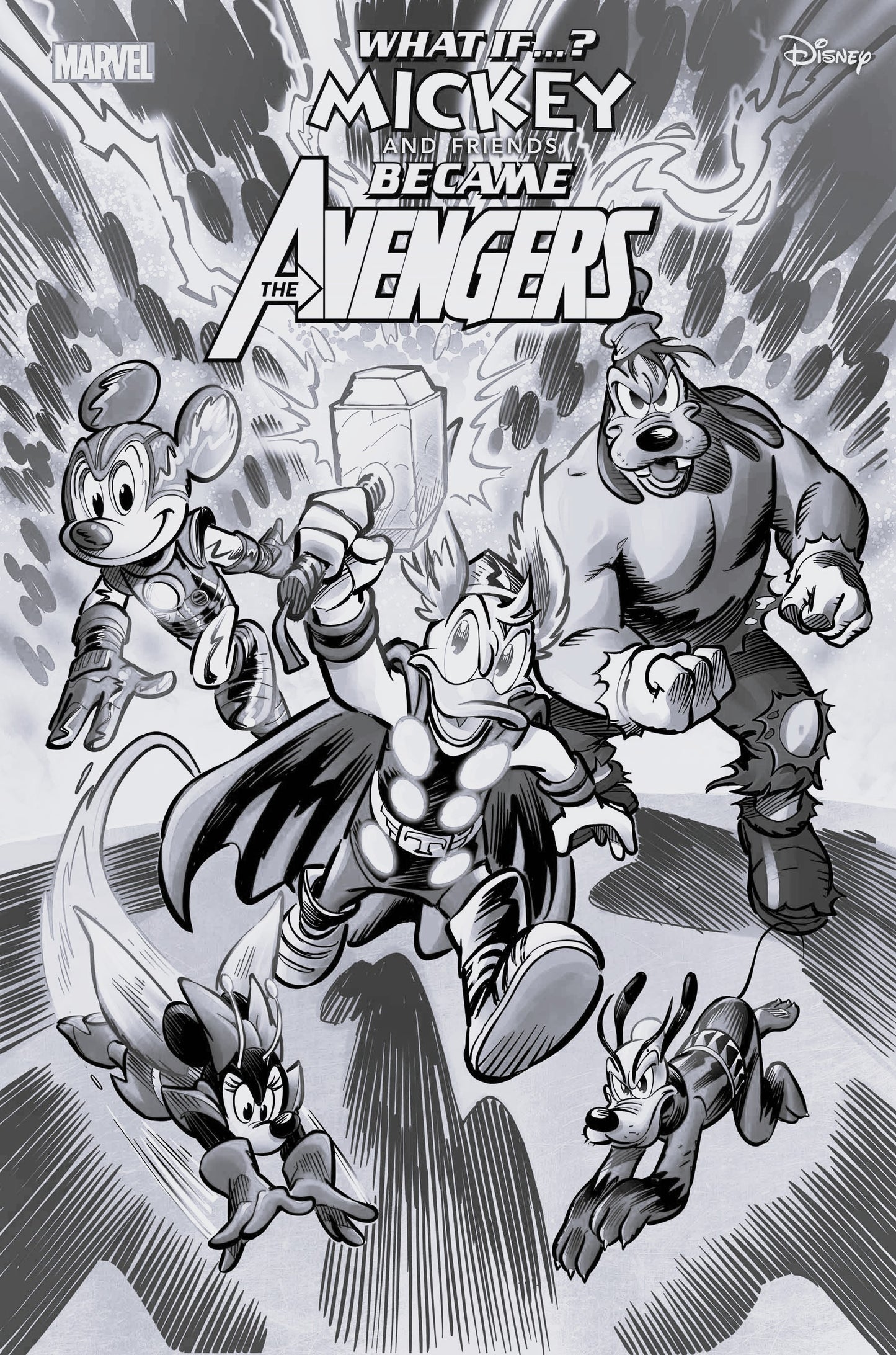 Marvel & Disney What If...? Mickey & Friends Became The Avengers #1 G 1:100 Alessandro Pastrovicchio B&W Variant (03/05/2025) Marvel