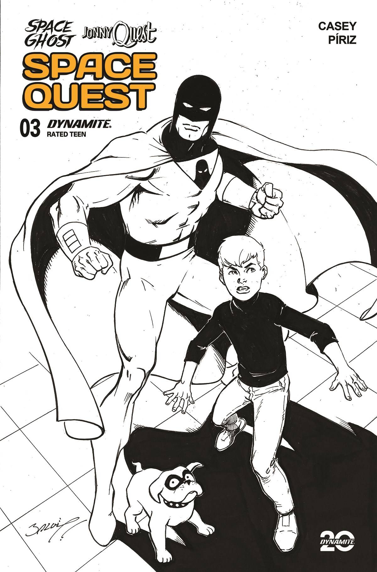 Space Ghost Jonny Quest Space Quest #3 J 1:10 Mark Bagley Line Art (07/30/2025) Dynamite