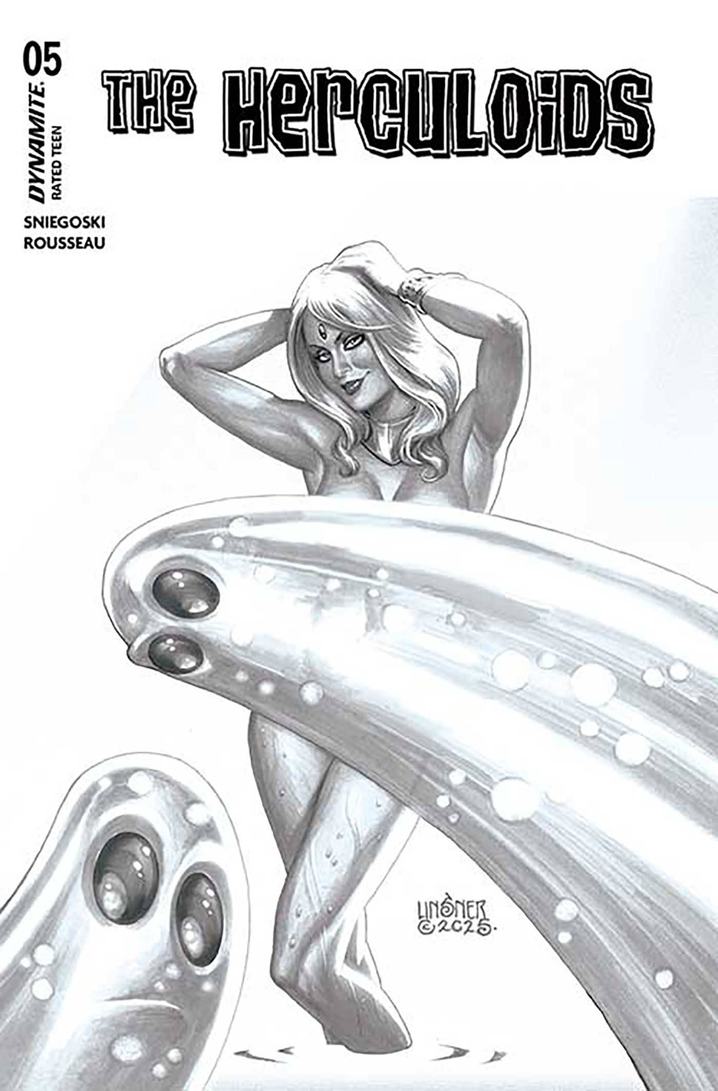 Herculoids #5 E 1:10 Joseph Michael Linsner Line Art (06/18/2025) Dynamite