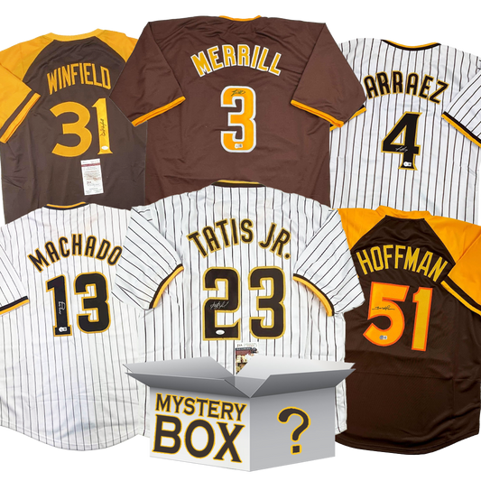 Autographed/Signed San Diego Baseball Jersey Mystery Box with PSA JSA or Beckett COA