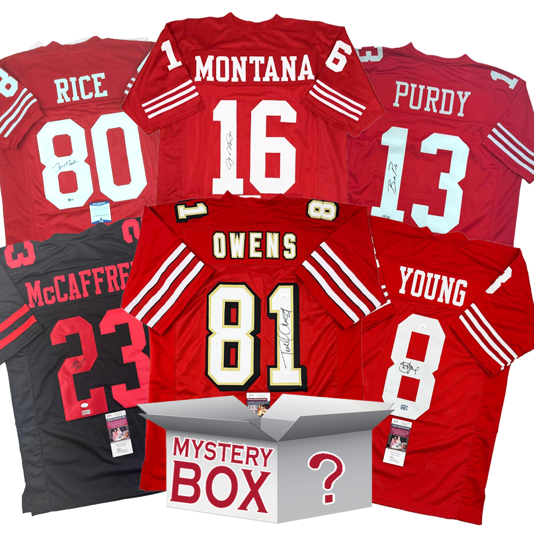 Autographed/Signed San Francisco Football Jersey Mystery Box with PSA JSA or Beckett COA
