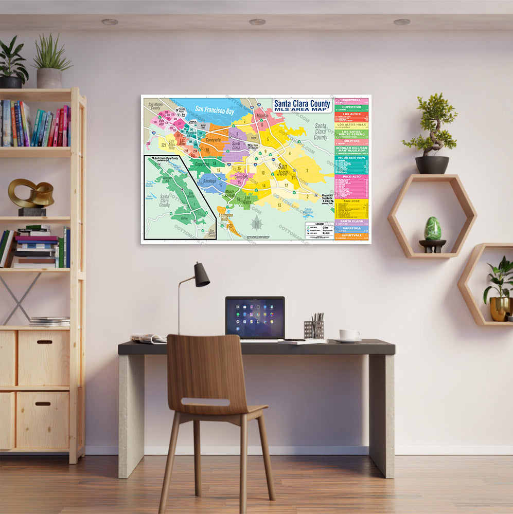 Santa Clara County MLS Area Map - POSTER PRINTS