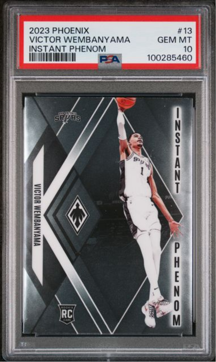 Graded 2023 Panini Phoenix Victor Wembanyama #13 Instant Phenom Rookie RC Basketball Card PSA 10 Gem Mint