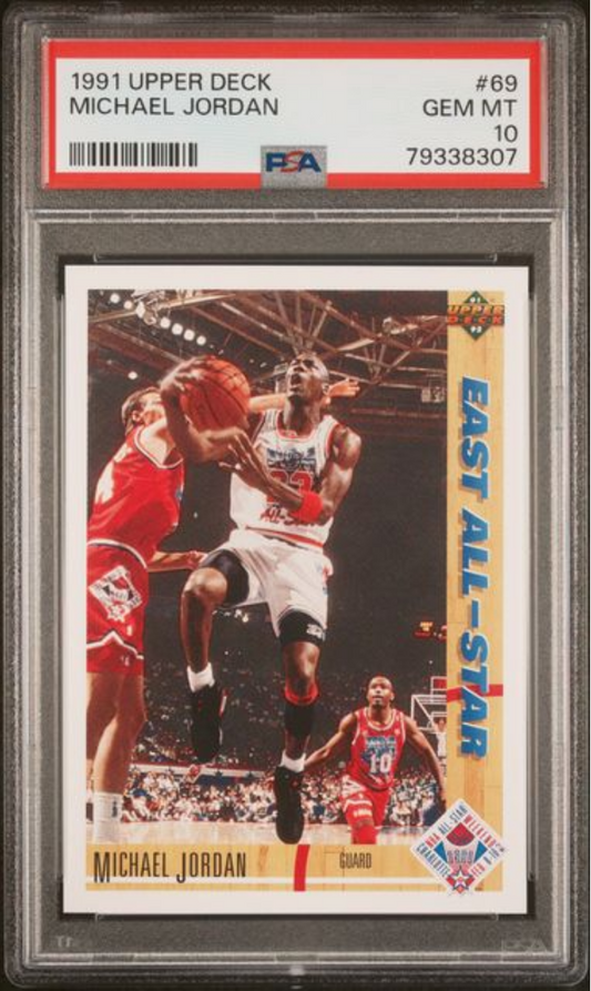 Graded 1991 Upper Deck Michael Jordan #69 Basketball Card PSA 10 Gem Mint