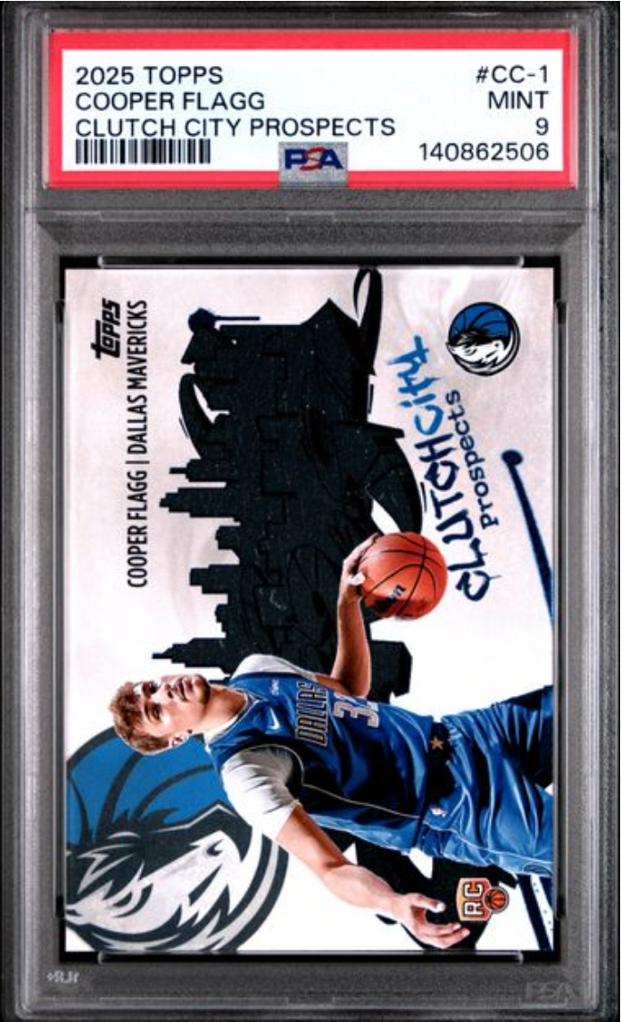 Graded 2025 Topps Cooper Flagg #CC1 Clutch City Prospects Rookie RC Basketball Card PSA 9 Mint - Golden Apple Comics