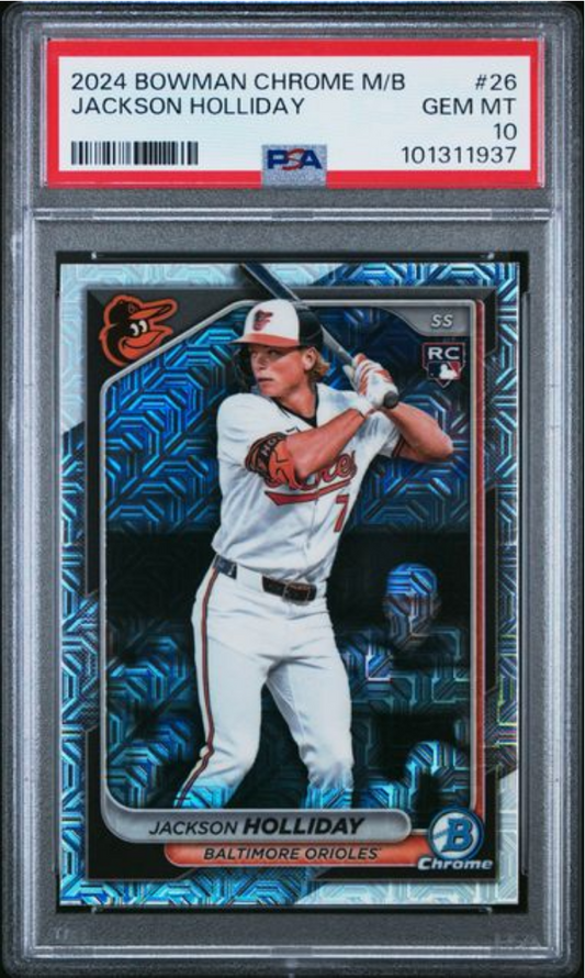 Graded 2024 Topps Bowman Chrome Mega Box Jackson Holliday #26 Rookie RC Baseball Card PSA 10 Gem Mint
