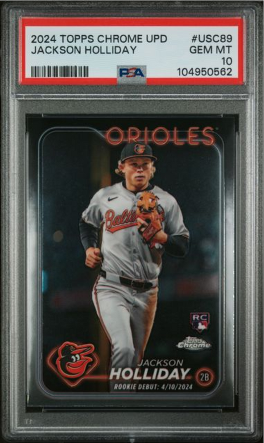 Graded 2024 Topps Chrome Update Jackson Holliday #USC89 Rookie RC Baseball Card PSA 10 Gem Mint