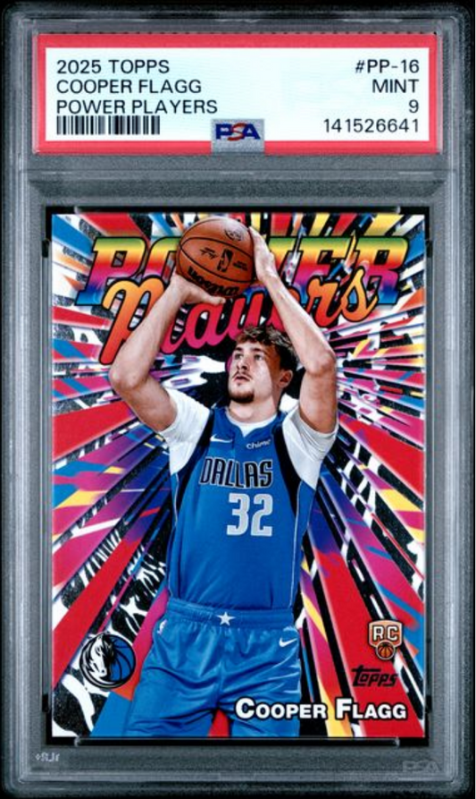 Graded 2025 Topps Cooper Flagg #PP16 Power Players Rookie RC Basketball Card PSA 9 Mint