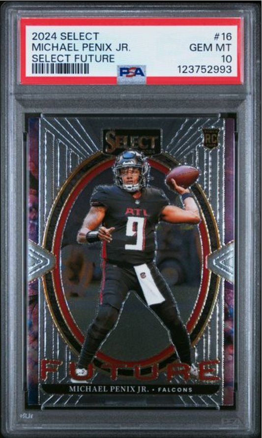 Graded 2024 Panini Select Michael Penix Jr #16 Select Future Rookie RC Football Card PSA 10 Gem Mint