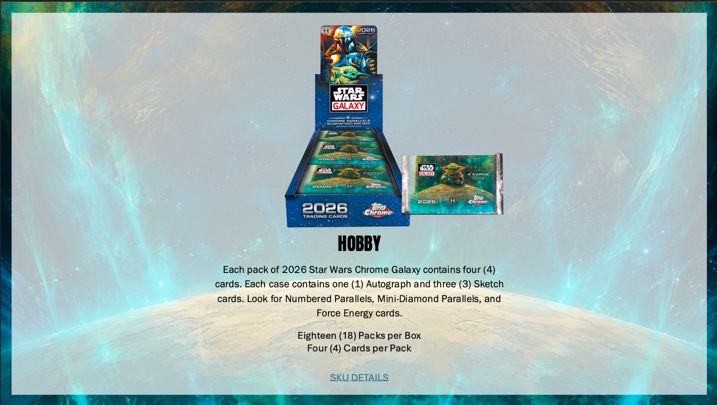 Star Wars Galaxy Trading Cards Topps 2026 Hobby Box (08/26/2026)