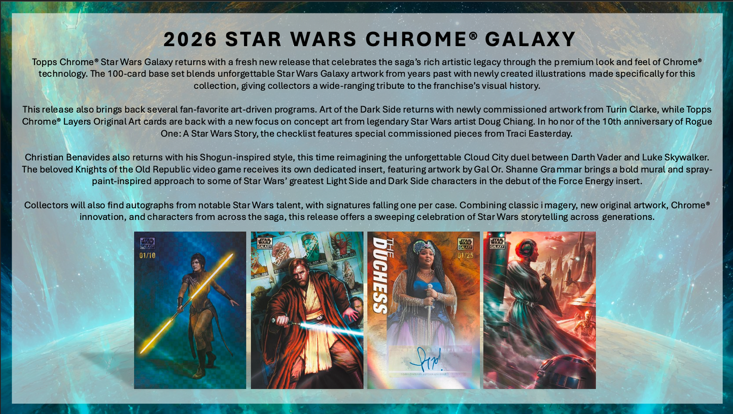 Star Wars Galaxy Trading Cards Topps 2026 Hobby Box (08/26/2026)