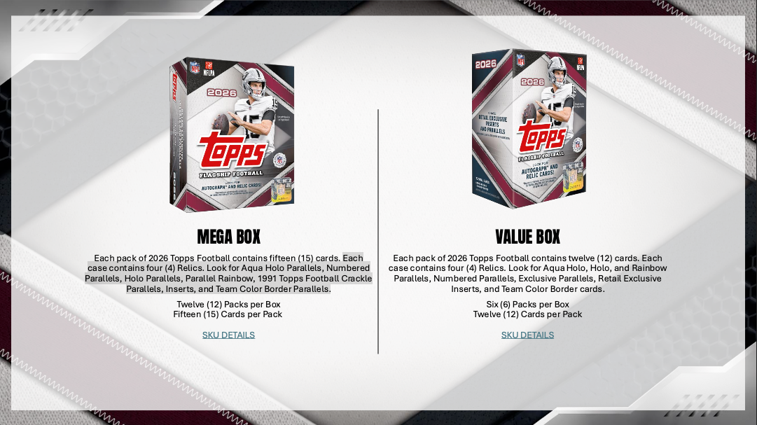 2026 Topps Flagship Football Value Box Trading Cards (08/26/2026)