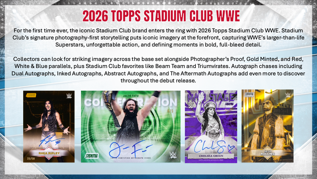 2026 Topps Stadium Club WWE Mega Box Trading Cards (10/28/2026)