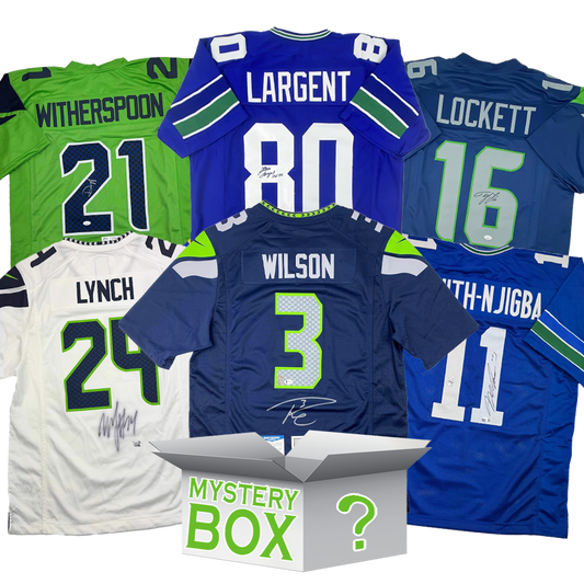 Autographed/Signed Seattle Football Jersey Mystery Box with PSA JSA or Beckett COA