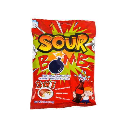 Sour Bomb 3 in 1 Sour Cola Candy with Sherbet Powder Filled(Thailand)