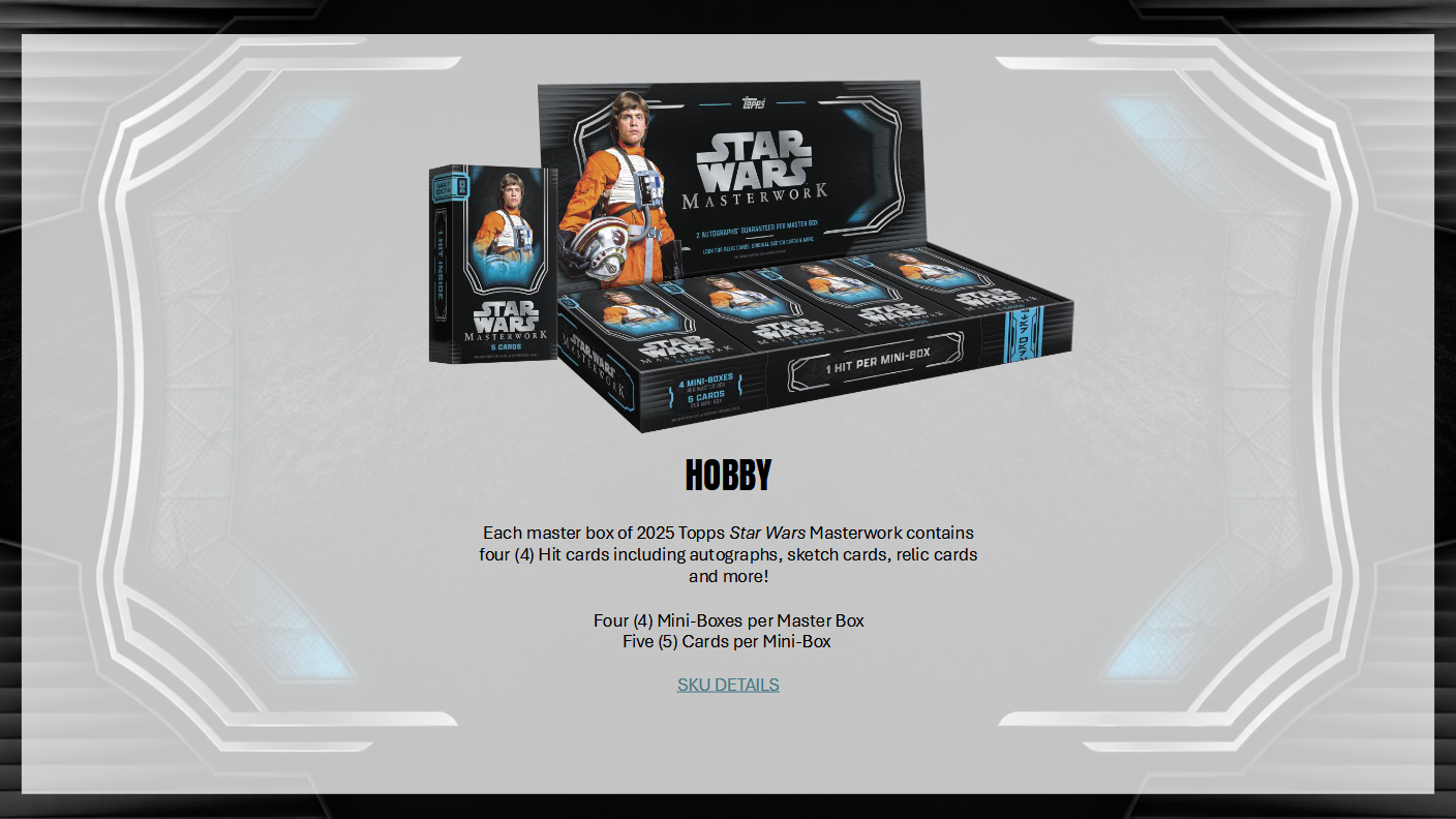 Star Wars 2026 Topps Masterworks Hobby Box (06/10/2026)