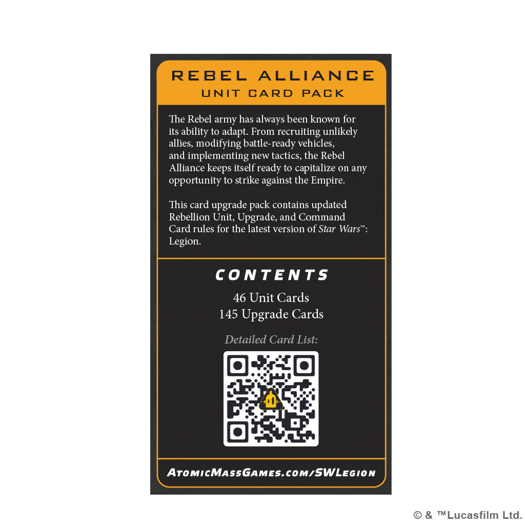 Star Wars Legion: Rebel Alliance Unit Card Pack