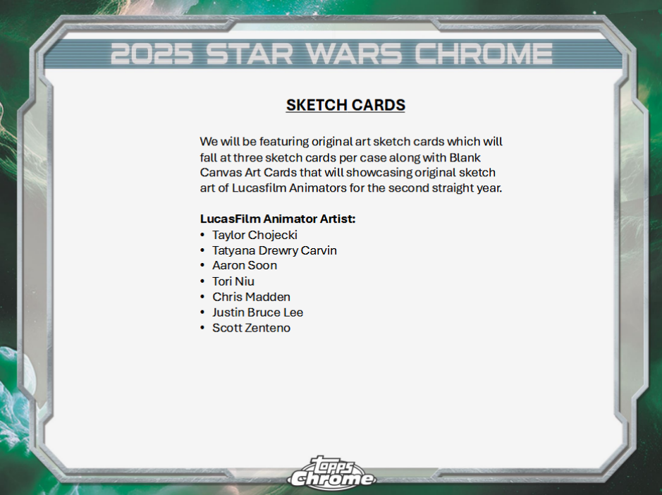 Star Wars Chrome Galaxy Trading Cards Topps 2025 Hobby Box Of 18 Packs (12/17/2025)