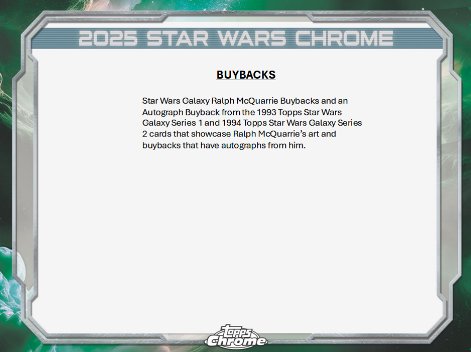 Star Wars Chrome Galaxy Trading Cards Topps 2025 Hobby Box Of 18 Packs (12/17/2025)
