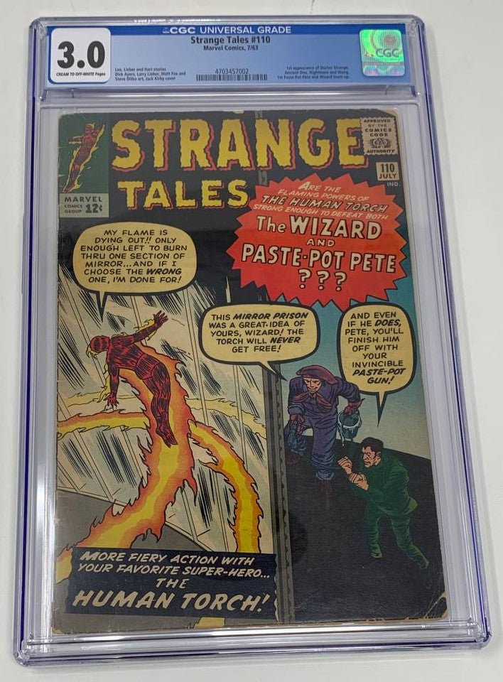 Strange Tales 110 Marvel 1963 CGC 3.0 1st Doctor Strange Human Torch - Golden Apple Comics