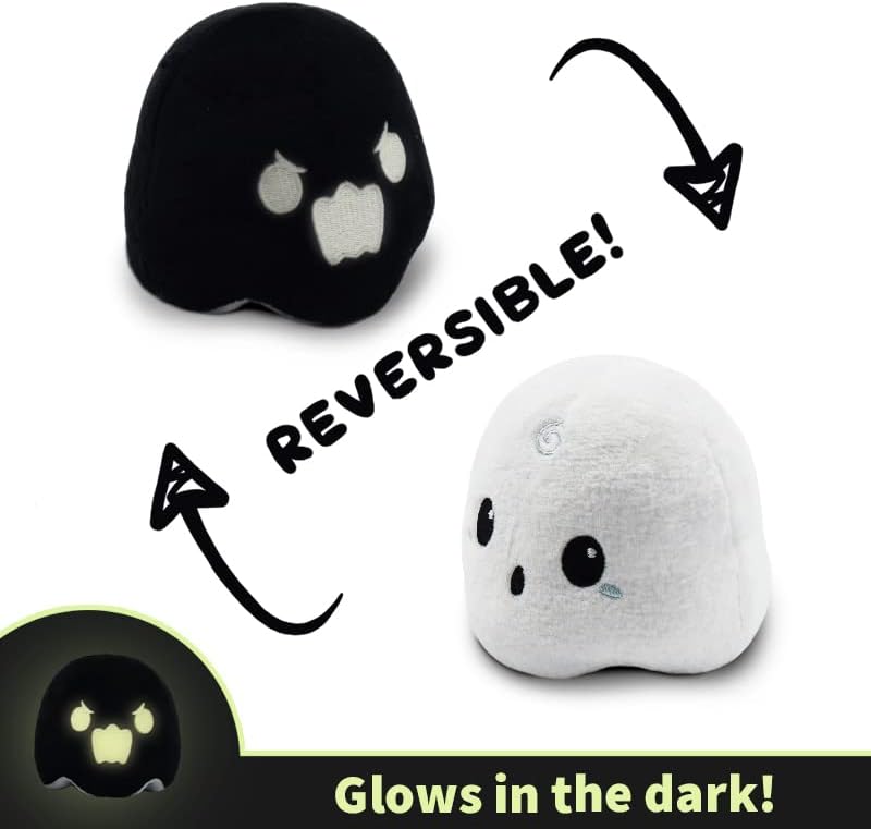TeeTurtle Reversible Plushie: Ghost - Black/White