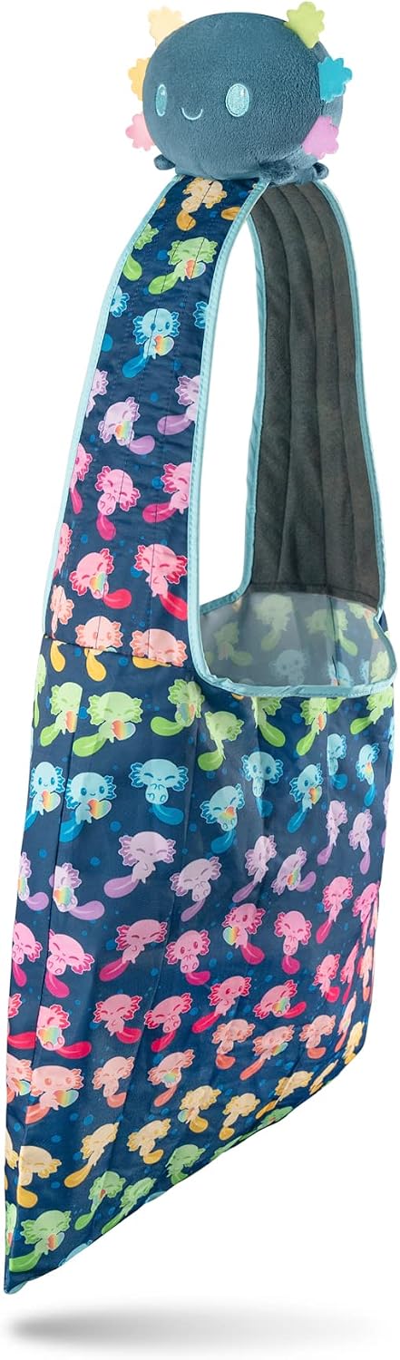 TeeTurtle Plushie Tote Bag: Axolotl - Blue/Rainbow